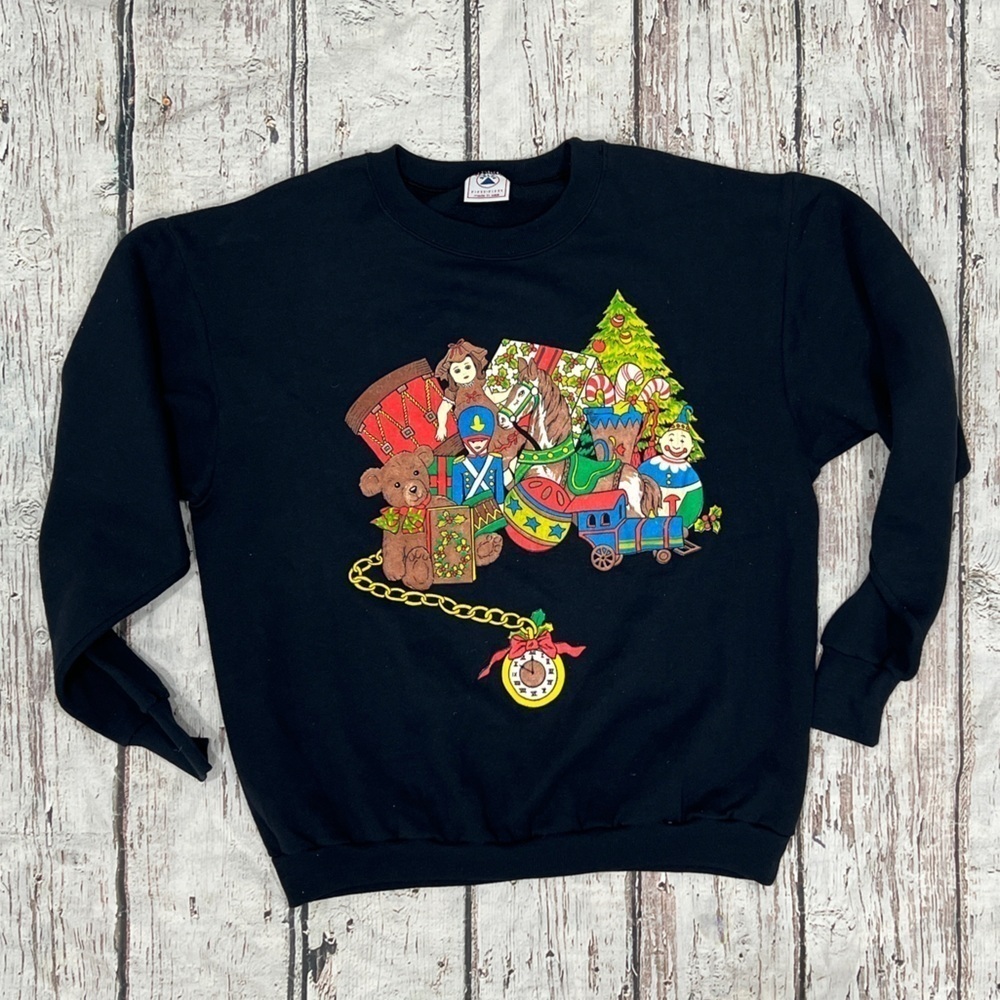 Vintage 1980s Christmas Ugly Sweater Party 80s Crewneck Pullover Sweatshirt